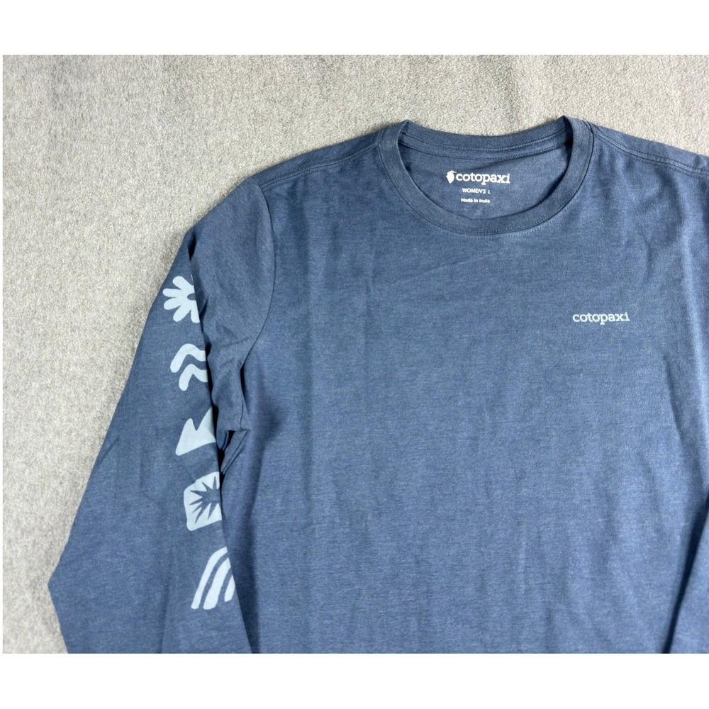 Cotopaxi Do Good Long Sleeve Crewneck Blue Sky Womens L Organic Cotton